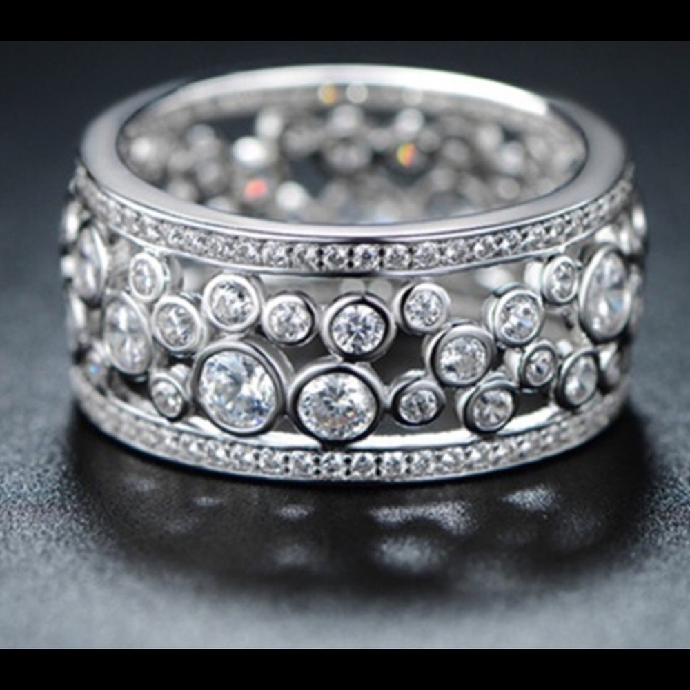 Sterling Silver and CZ Eternity Band/Ring